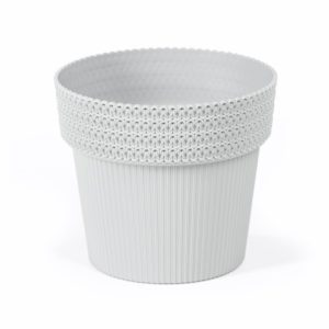 Maceta "POLA JUMPER" color gris claro 13 cm · plástico