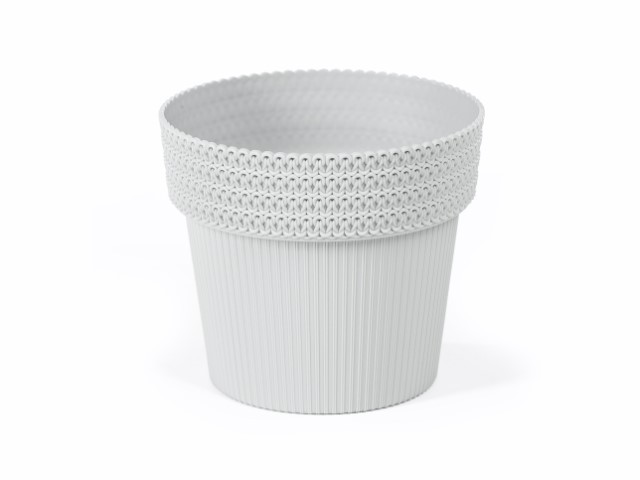 Maceta "POLA JUMPER" color gris claro 13 cm · plástico