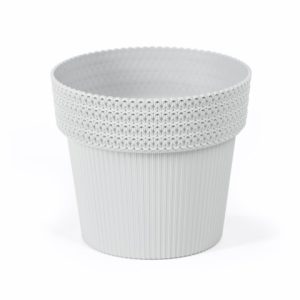 Maceta "POLA JUMPER" color gris claro 14 cm · plástico