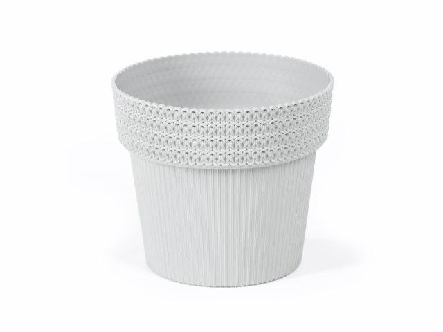 Maceta "POLA JUMPER" color gris claro 14 cm · plástico