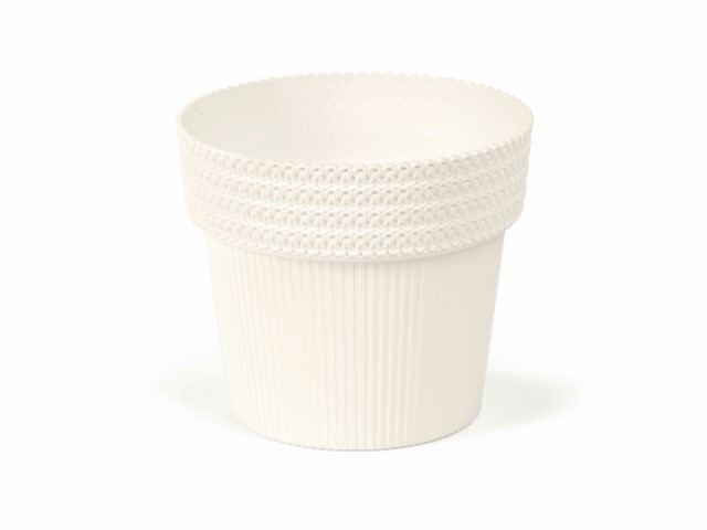 Maceta "POLA JUMPER" color crema 20 cm · plástico