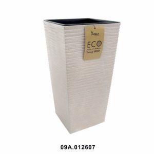 Maceta "DLUTO ECO" color blanco 19 × 19 cm · plástico