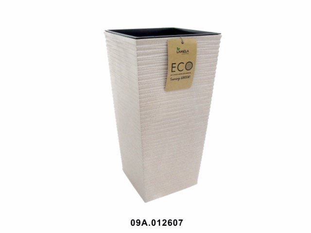 Maceta "DLUTO ECO" color blanco 19 × 19 cm · plástico
