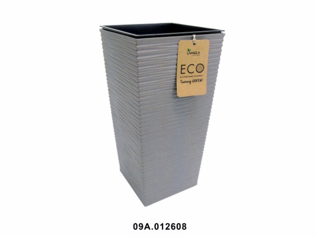 Maceta "DLUTO ECO" color gris 19 × 19 cm · plástico
