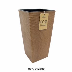 Maceta "DLUTO ECO" acabado efecto madera 19 × 19 cm · plástico