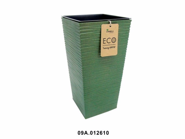 Maceta "DLUTO ECO" color verde oscuro 19 × 19 cm · plástico