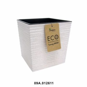 Maceta "DLUTO ECO" color blanco 19 × 19 cm · plástico