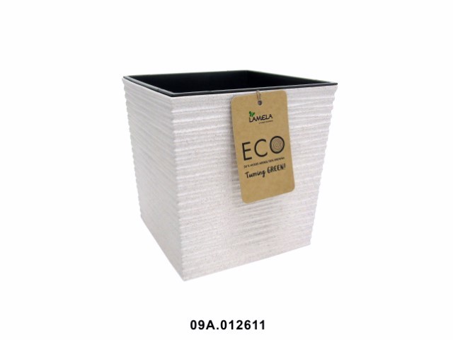 Maceta "DLUTO ECO" color blanco 19 × 19 cm · plástico