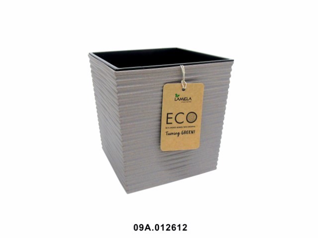 Maceta "DLUTO ECO" color gris 19 × 19 cm · plástico