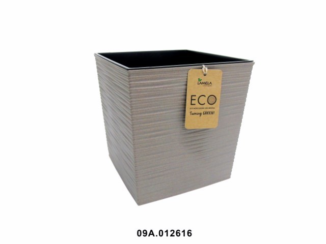 Maceta "DLUTO ECO" color gris 25 × 25 cm · plástico