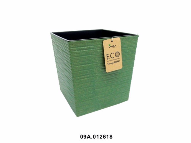 Maceta "DLUTO ECO" color verde oscuro 25 × 25 cm · plástico