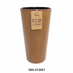 Maceta "LILIA DLUTO ECO" acabado efecto madera 19 cm · plástico