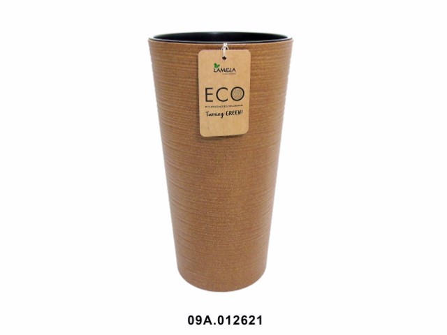 Maceta "LILIA DLUTO ECO" acabado efecto madera 19 cm · plástico