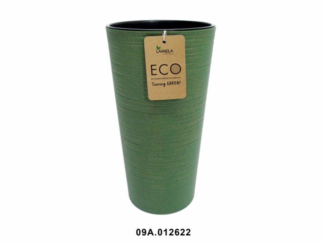 Maceta "LILIA DLUTO ECO" color verde oscuro 19 cm · plástico