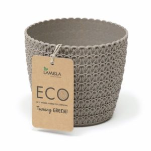 Maceta "MAGNOLIA JERSEY ECO" color gris 14 cm · plástico
