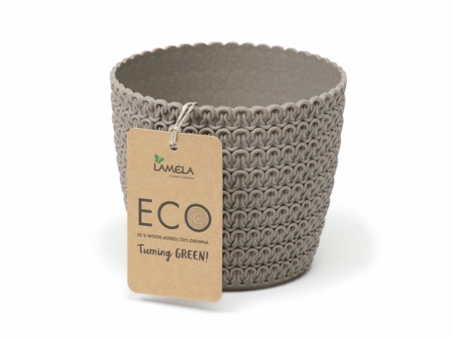 Maceta "MAGNOLIA JERSEY ECO" color gris 30 cm · plástico