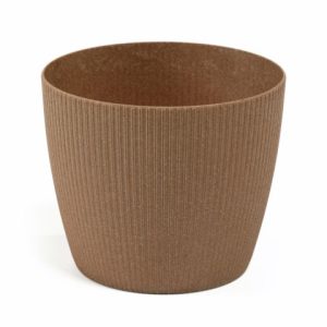 Maceta "MAGNOLIA JUMPER ECO" acabado madera natural 14 cm · plástico