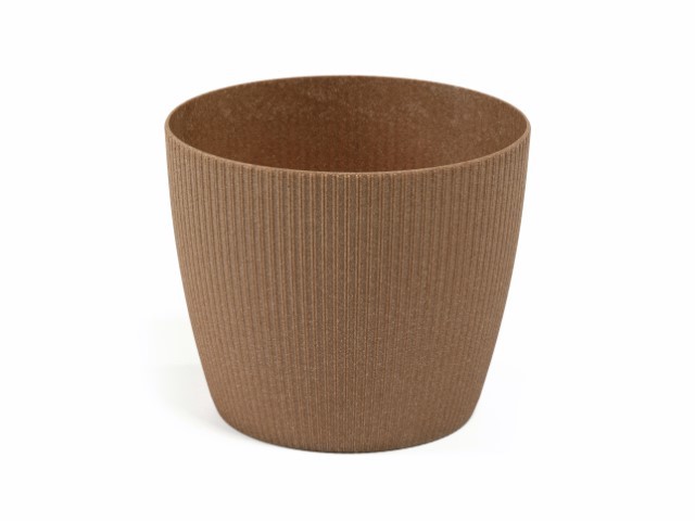Maceta "MAGNOLIA JUMPER ECO" acabado madera natural 16 cm · plástico