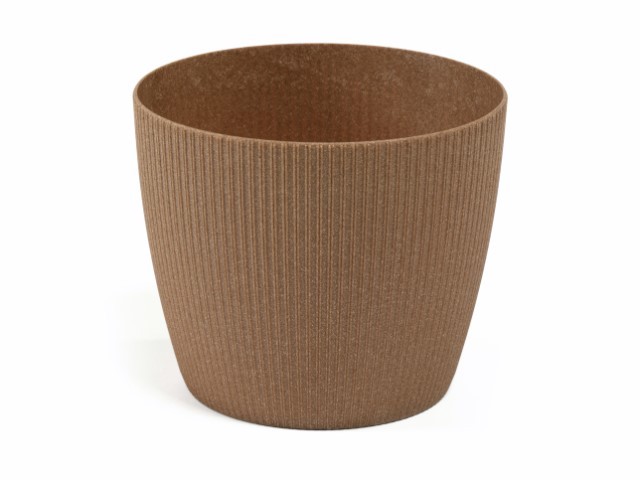 Maceta "MAGNOLIA JUMPER ECO" acabado madera natural 19 cm · plástico