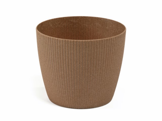 Maceta "MAGNOLIA JUMPER ECO" acabado madera natural 26 cm · plástico