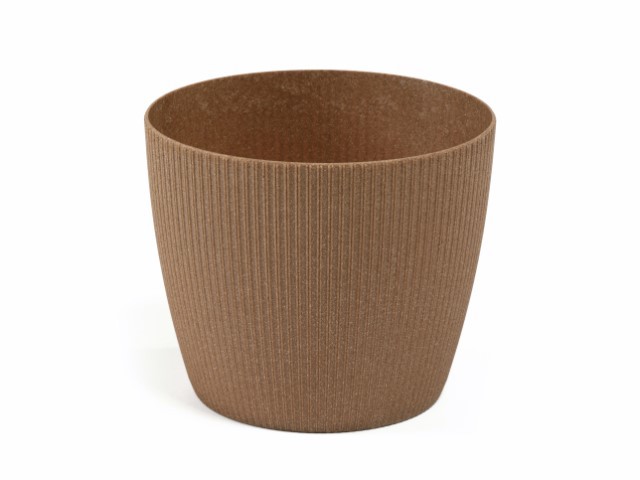 Maceta "MAGNOLIA JUMPER ECO" acabado madera natural 30 cm · plástico