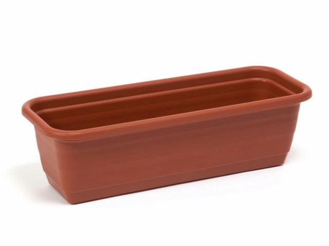 Jardinera "NATURA" color terracota 80 × 18 × 14 cm · plástico