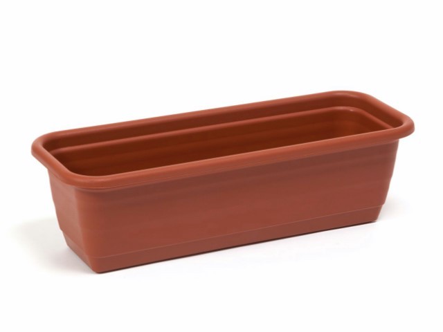 Jardinera "NATURA" color terracota 100 × 18 × 14 cm · plástico
