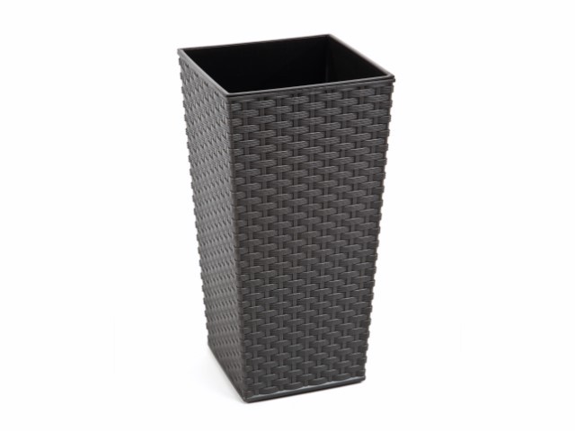 Maceta "RATTAN" color grafito 19 × 36 cm · plástico