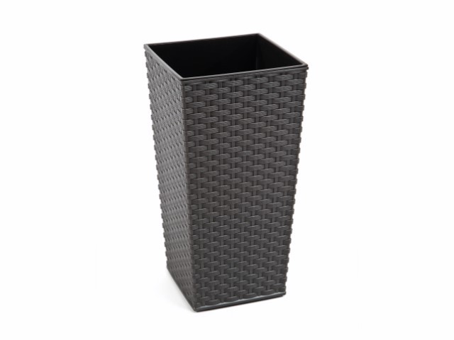 Maceta "RATTAN" color grafito 25 × 46 cm · plástico