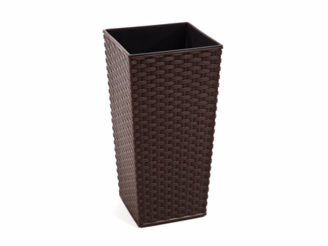 Maceta "RATTAN" color café 25 × 46 cm · plástico