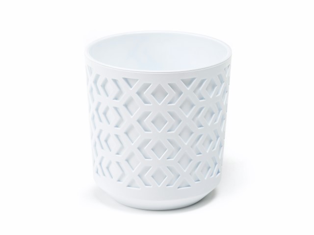 Maceta "AZTEK" color blanco 14 × 15 cm · plástico