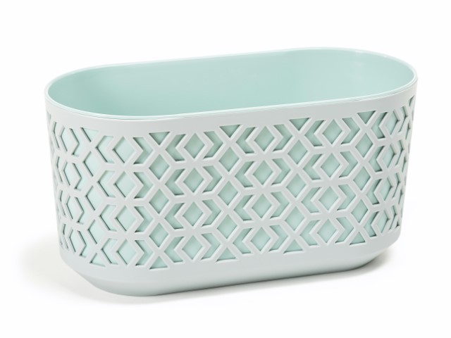 Jardinera "AZTEK" color gris+verde 60 × 19 × 20 cm · plástico