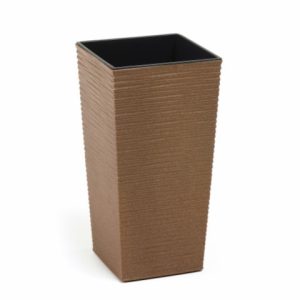 Maceta "DLUTO ECO" acabado madera natural 25 × 46 cm · plástico