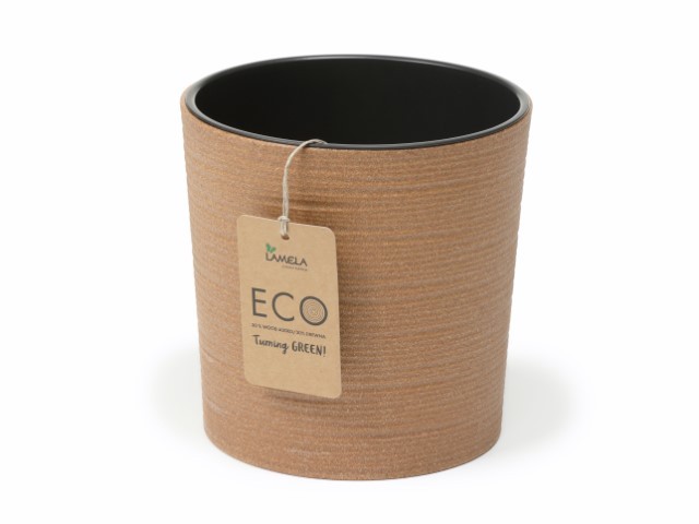 Maceta "MALWA DLUTO ECO" acabado madera natural 30 × 30 cm · plástico