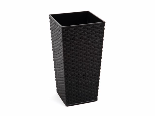 Maceta "RATTAN" color negro 25 × 46 cm · plástico