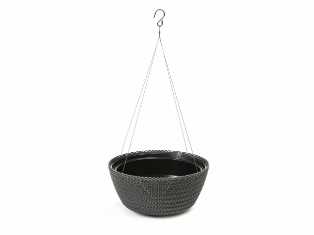 Jardinera "MISA COLGANTE" color antracita 30 × 14 cm · plástico