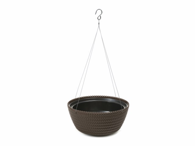 Jardinera "MISA COLGANTE" color café 30 × 14 cm · plástico