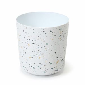 Maceta "SOLO" color blanco motas 19 × 20 cm · plástico