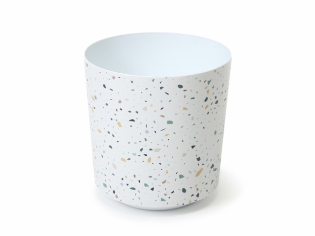Maceta "SOLO" color blanco motas 19 × 20 cm · plástico