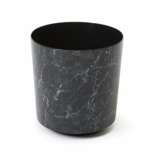 Maceta "SOLO" acabado efecto mármol color negro 19 × 20 cm · plástico