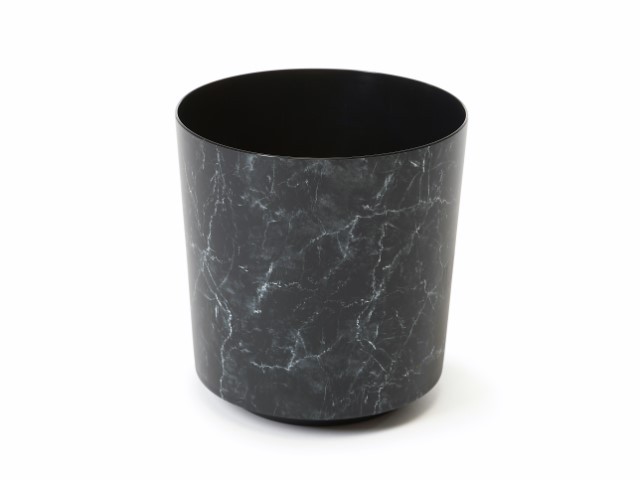 Maceta "SOLO" acabado efecto mármol color negro 19 × 20 cm · plástico