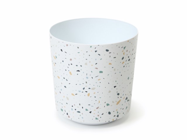 Maceta "SOLO" color blanco motas 25 × 27 cm · plástico