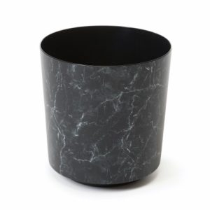 Maceta "SOLO" acabado efecto mármol color negro 25 × 27 cm · plástico