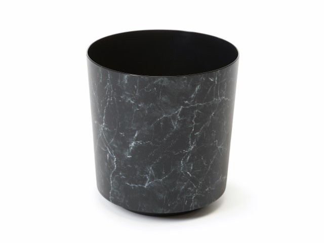 Maceta "SOLO" acabado efecto mármol color negro 25 × 27 cm · plástico