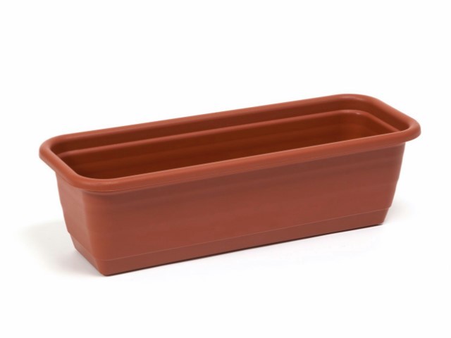Jardinera "NATURA" color terracota 40 × 18 × 14 cm · plástico