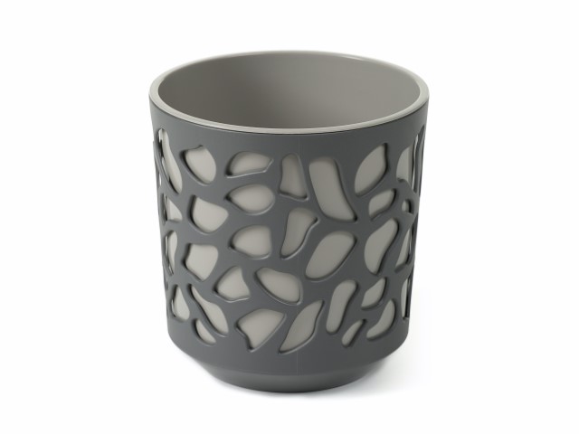 Maceta "DUET" color gris+gris 29 × 32 cm · plástico
