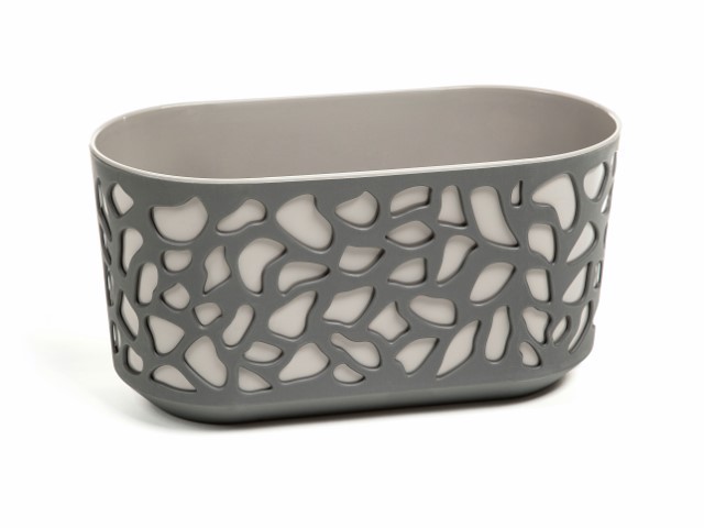 Jardinera "DUET" color negro+gris 60 × 19 × 20 cm · plástico
