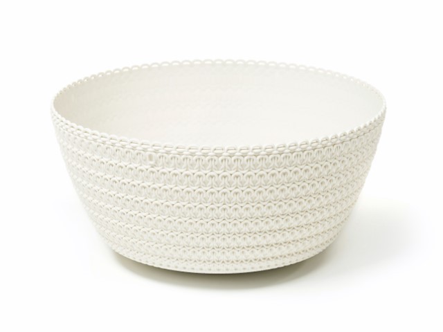 Maceta "MISA JERSEY" color crema 24 × 24 × 13 cm · plástico