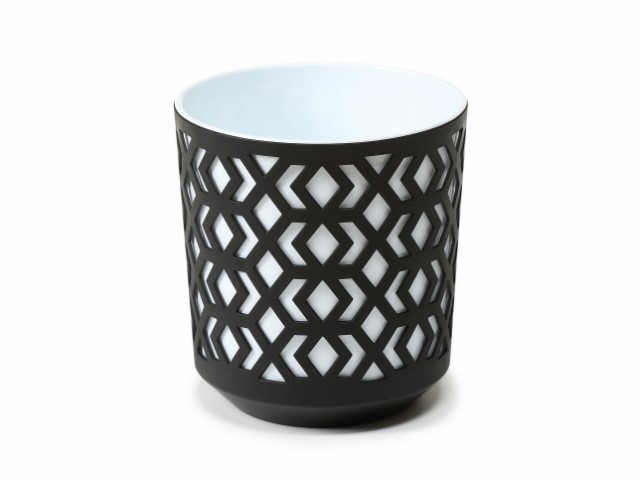 Maceta "AZTEK" color negro+blanco 14 × 15 cm · plástico