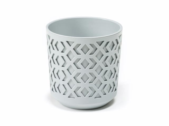 Maceta "AZTEK" color gris+gris 14 × 15 cm · plástico